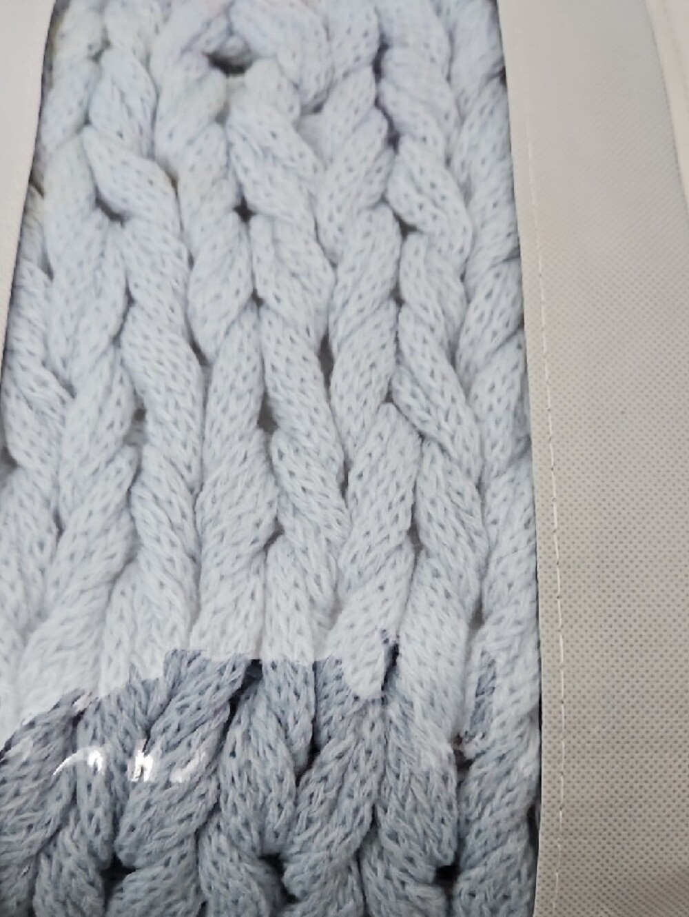 Nordstrom Chunky Knitted Throw Blanket - Pale Blue - Picture 3 of 3